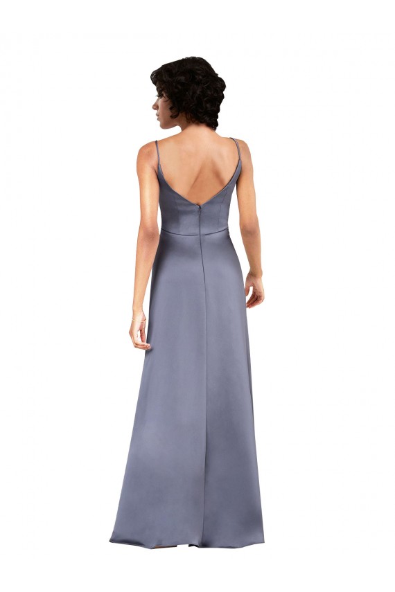 Sleeveless V-Neck Silk like Satin Column Formal Evening Gown / Prom Dress / Bridesmaid Dress Brisbane