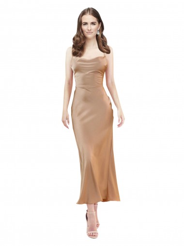 Sleeveless Cowl Neck Low Back Silk like Satin Sheath Formal Evening Gown / Prom Dress / Bridesmaid Dress Brisbane