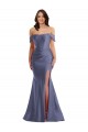Sleeveless Off the Shoulder Low Back Silk like Satin Mermaid Black Tie Plus Size Evening Gown / Prom Dress / Bridesmaid Dress Brisbane