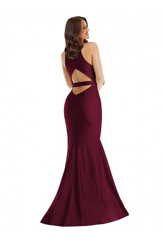 Sleeveless V-Neck Open Back Silk like Satin Mermaid Formal Plus Size Evening Gown / Prom Dress / Bridesmaid Dress Brisbane