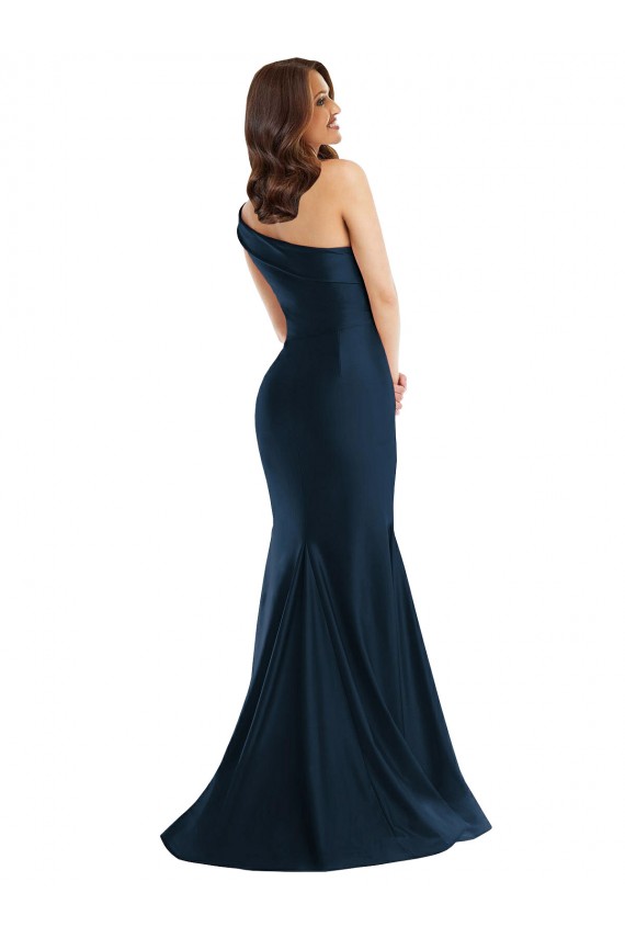Sleeveless Light Sky Blue One Shoulder Silk like Satin Mermaid Formal Evening Gown / Prom Dress / Bridesmaid Dress Brisbane