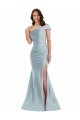 Sleeveless Light Sky Blue One Shoulder Silk like Satin Mermaid Formal Evening Gown / Prom Dress / Bridesmaid Dress Brisbane