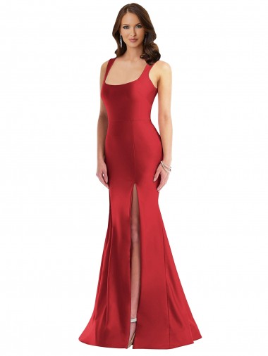 Sleeveless Square Neck Silk like Satin Mermaid Formal Plus Size Evening Gown / Prom Dress / Bridesmaid Dress Brisbane