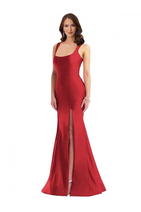 Sleeveless Square Neck Silk like Satin Mermaid Formal Plus Size Evening Gown / Prom Dress / Bridesmaid Dress Brisbane
