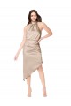 Sleeveless Halter Neck Silk like Satin A-Line High Low Prom Dress / Bridesmaid Dress Brisbane
