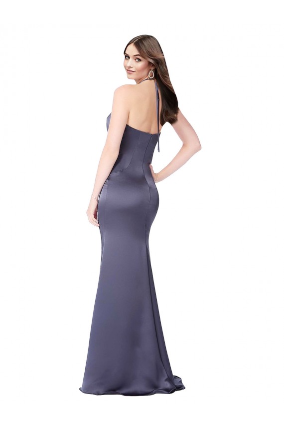 Sleeveless Halter Neck Low Back Silk like Satin Mermaid Formal Evening Gown / Prom Dress / Bridesmaid Dress Brisbane