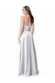 Sleeveless Halter Neck Low Back Silk like Satin A-Line Formal Evening Gown / Bridesmaid Dress Brisbane