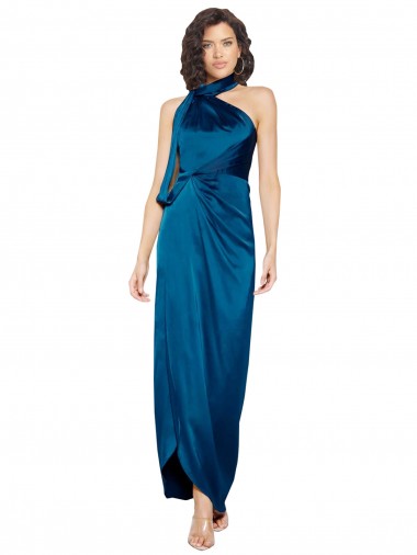 Sleeveless Halter Neck Silk like Satin Sheath Formal Evening Gown / Prom Dress / Bridesmaid Dress Brisbane