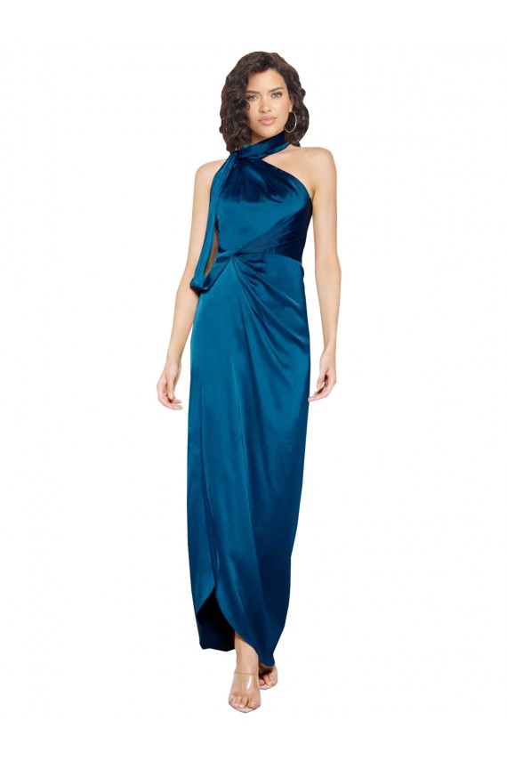 Sleeveless Halter Neck Silk like Satin Sheath Formal Evening Gown / Prom Dress / Bridesmaid Dress Brisbane