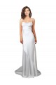 Sleeveless Cowl Neck Criss Cross Open Back Silk like Satin Sheath Beach Wedding Dress Brisbane