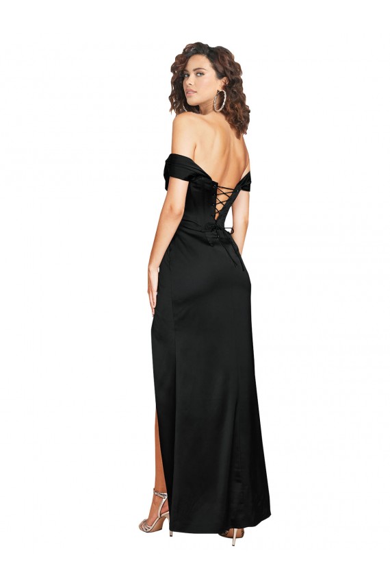 Sleeveless Sweetheart Low Back Silk like Satin A-Line Black Tie Evening Gown / Prom Dress / Bridesmaid Dress Brisbane