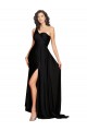 Sleeveless Black One Shoulder Silk like Satin A-Line Black Tie Evening Gown / Prom Dress / Bridesmaid Dress Brisbane