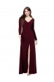 Long Sleeves V-Neck V-Back Spandex Sheath Prom Dress / Bridesmaid Dress Brisbane