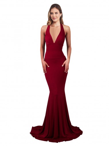 Sleeveless Halter Neck Open Back Spandex Mermaid Formal Evening Gown / Prom Dress / Bridesmaid Dress Brisbane