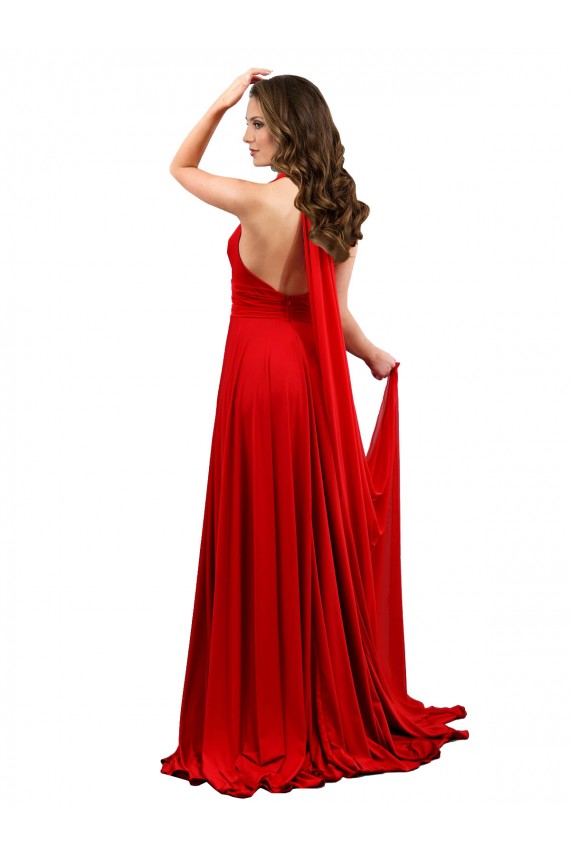 Sleeveless Halter Neck Criss Cross Open Back Spandex A-Line Formal Evening Gown / Prom Dress / Bridesmaid Dress Brisbane
