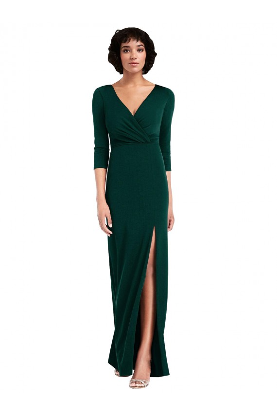 Long Sleeves V-Neck V-Back Spandex Trumpet Formal Evening Gown / Prom Dress / Bridesmaid Dress Brisbane