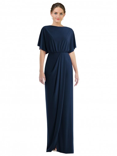 Short Sleeves Bateau Neck Open Back Spandex Sheath Semi Formal Evening Dress / Prom Dress / Bridesmaid Dress Brisbane