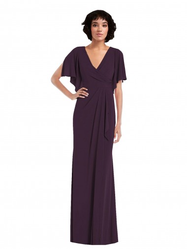 Split Sleeves V-Neck Spandex Sheath Formal Evening Gown / Prom Dress / Bridesmaid Dress Brisbane