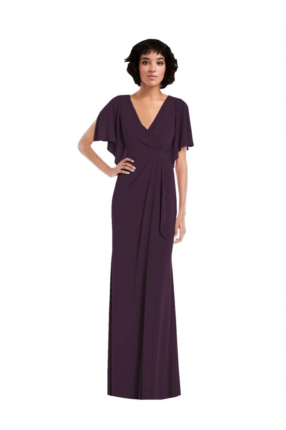 Split Sleeves V-Neck Spandex Sheath Formal Evening Gown / Prom Dress / Bridesmaid Dress Brisbane