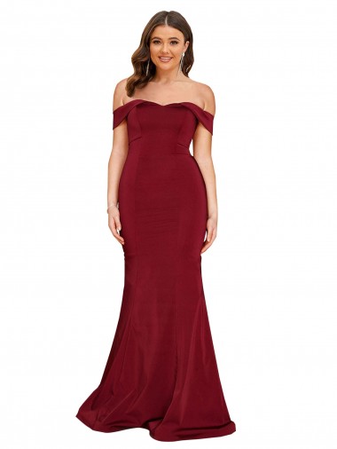 Sleeveless Off the Shoulder Spandex Mermaid Formal Plus Size Evening Gown / Prom Dress / Bridesmaid Dress Brisbane