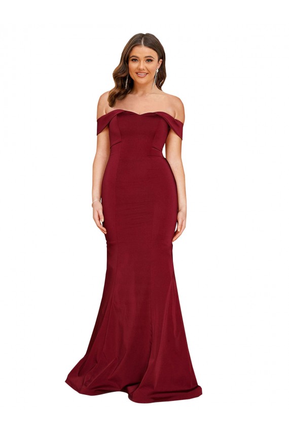 Sleeveless Off the Shoulder Spandex Mermaid Formal Plus Size Evening Gown / Prom Dress / Bridesmaid Dress Brisbane