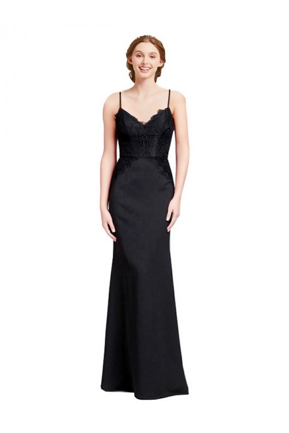Sleeveless Spaghetti Straps Low Back Stretch Crepe Mermaid Prom Dress / Bridesmaid Dress Brisbane