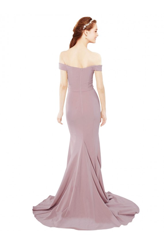 Sleeveless Off the Shoulder Stretch Crepe Mermaid Bridesmaid Dress / Evening Dress Brisbane