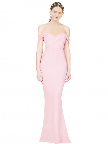 Sleeveless Pink Strapless Low Back Stretch Crepe A-Line Formal Evening Gown / Prom Dress / Bridesmaid Dress Brisbane