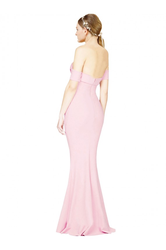 Sleeveless Pink Strapless Low Back Stretch Crepe A-Line Formal Evening Gown / Prom Dress / Bridesmaid Dress Brisbane