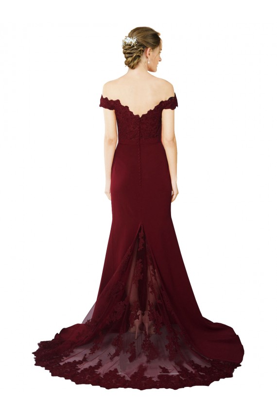 Sleeveless Off the Shoulder V-Back Stretch Crepe & Lace Mermaid Formal Evening Gown / Prom Dress / Bridesmaid Dress Brisbane