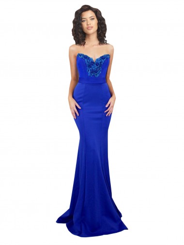 Sleeveless Royal Blue Sweetheart Low Back Stretch Crepe Mermaid Formal Evening Gown / Prom Dress / Bridesmaid Dress Brisbane