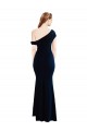 Sleeveless Dark Navy One Shoulder Stretch Crepe Mermaid Formal Evening Gown / Prom Dress / Bridesmaid Dress Brisbane