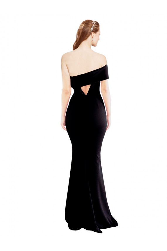Sleeveless One Shoulder Keyhole Back Stretch Crepe Mermaid Formal Evening Gown / Prom Dress / Bridesmaid Dress Brisbane