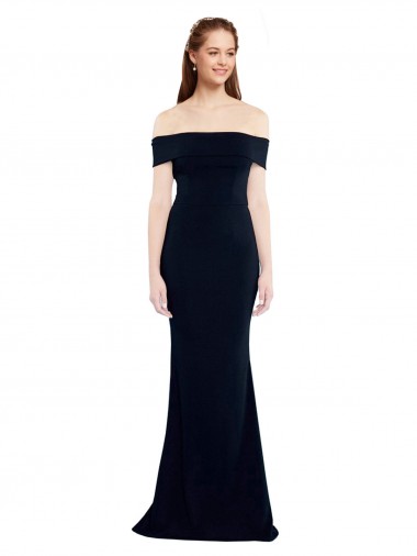 Sleeveless Off the Shoulder Keyhole Back Stretch Crepe Mermaid Formal Dress / Bridesmaid Dress Brisbane