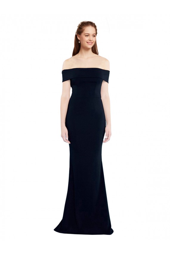 Sleeveless Off the Shoulder Keyhole Back Stretch Crepe Mermaid Formal Dress / Bridesmaid Dress Brisbane