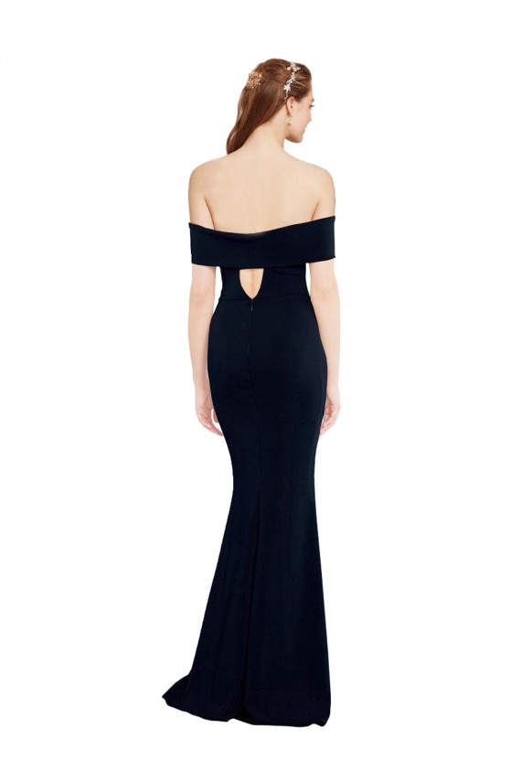 Sleeveless Off the Shoulder Keyhole Back Stretch Crepe Mermaid Formal Dress / Bridesmaid Dress Brisbane