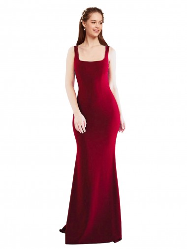 Sleeveless Square Neck Stretch Crepe Mermaid Formal Evening Gown / Prom Dress / Bridesmaid Dress Brisbane