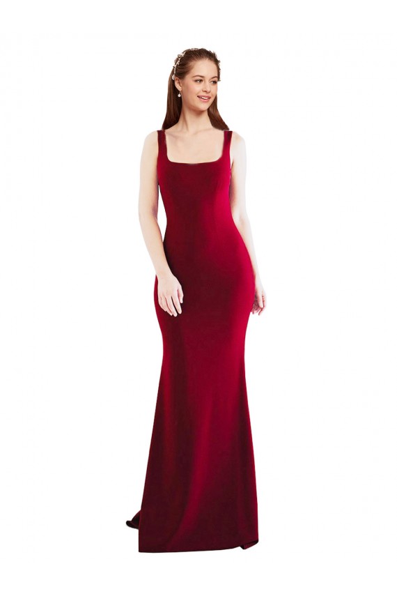 Sleeveless Square Neck Stretch Crepe Mermaid Formal Evening Gown / Prom Dress / Bridesmaid Dress Brisbane
