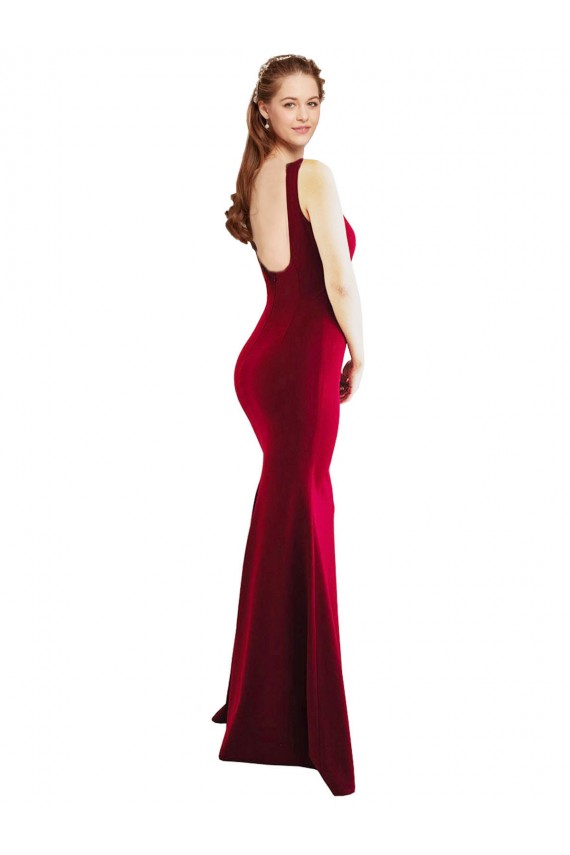 Sleeveless Square Neck Stretch Crepe Mermaid Formal Evening Gown / Prom Dress / Bridesmaid Dress Brisbane