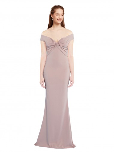 Sleeveless Off the Shoulder Keyhole Back Stretch Crepe Mermaid Formal Evening Gown / Prom Dress / Bridesmaid Dress Brisbane