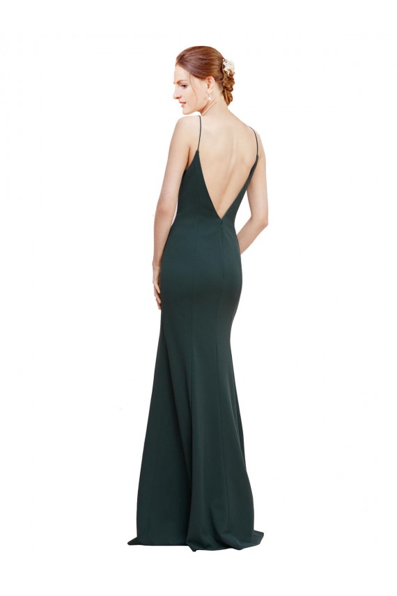 Sleeveless Pink V-Neck V-Back Stretch Crepe A-Line Formal Dress / Bridesmaid Dress Brisbane
