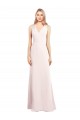 Sleeveless Pink V-Neck Keyhole Back Stretch Crepe Trumpet Semi Formal Evening Dress / Prom Dress / Bridesmaid Dress Brisbane