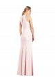 Sleeveless Pink V-Neck Keyhole Back Stretch Crepe Trumpet Semi Formal Evening Dress / Prom Dress / Bridesmaid Dress Brisbane