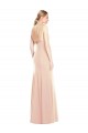 Sleeveless Nude Bateau Neck Open Back Stretch Crepe Trumpet Semi Formal Evening Dress / Prom Dress / Bridesmaid Dress Brisbane
