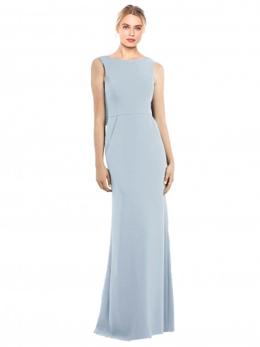 Sleeveless Bateau Neck Low Back Stretch Crepe Trumpet Semi Formal Evening Dress / Prom Dress / Bridesmaid Dress Brisbane