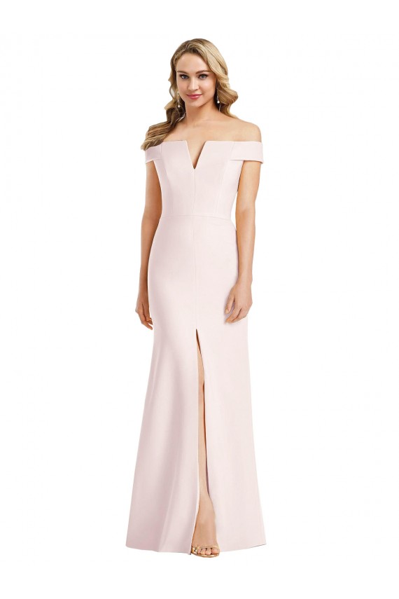 Sleeveless Off the Shoulder Stretch Crepe Trumpet Bridesmaid Dress / Evening Dress Brisbane
