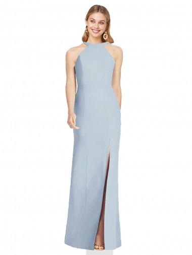 Sleeveless Halter Neck Backless Stretch Crepe Trumpet Formal Evening Gown / Bridesmaid Dress Brisbane
