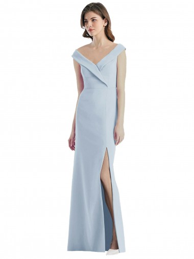 Sleeveless Off the Shoulder Stretch Crepe A-Line Black Tie Evening Gown / Bridesmaid Dress Brisbane