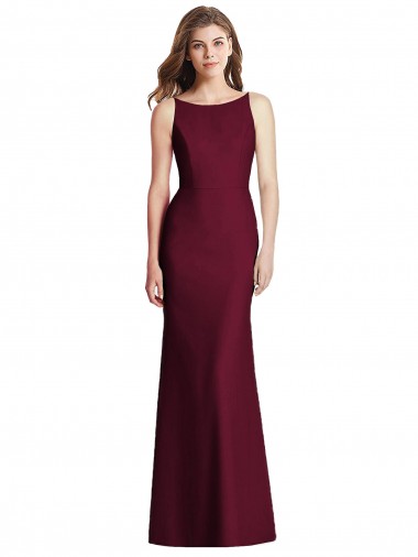 Sleeveless Bateau Neck Open Back Stretch Crepe Trumpet Semi Formal Evening Dress / Bridesmaid Dress Brisbane