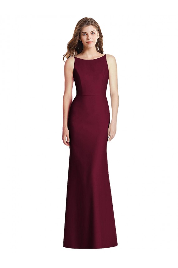 Sleeveless Bateau Neck Open Back Stretch Crepe Trumpet Semi Formal Evening Dress / Bridesmaid Dress Brisbane